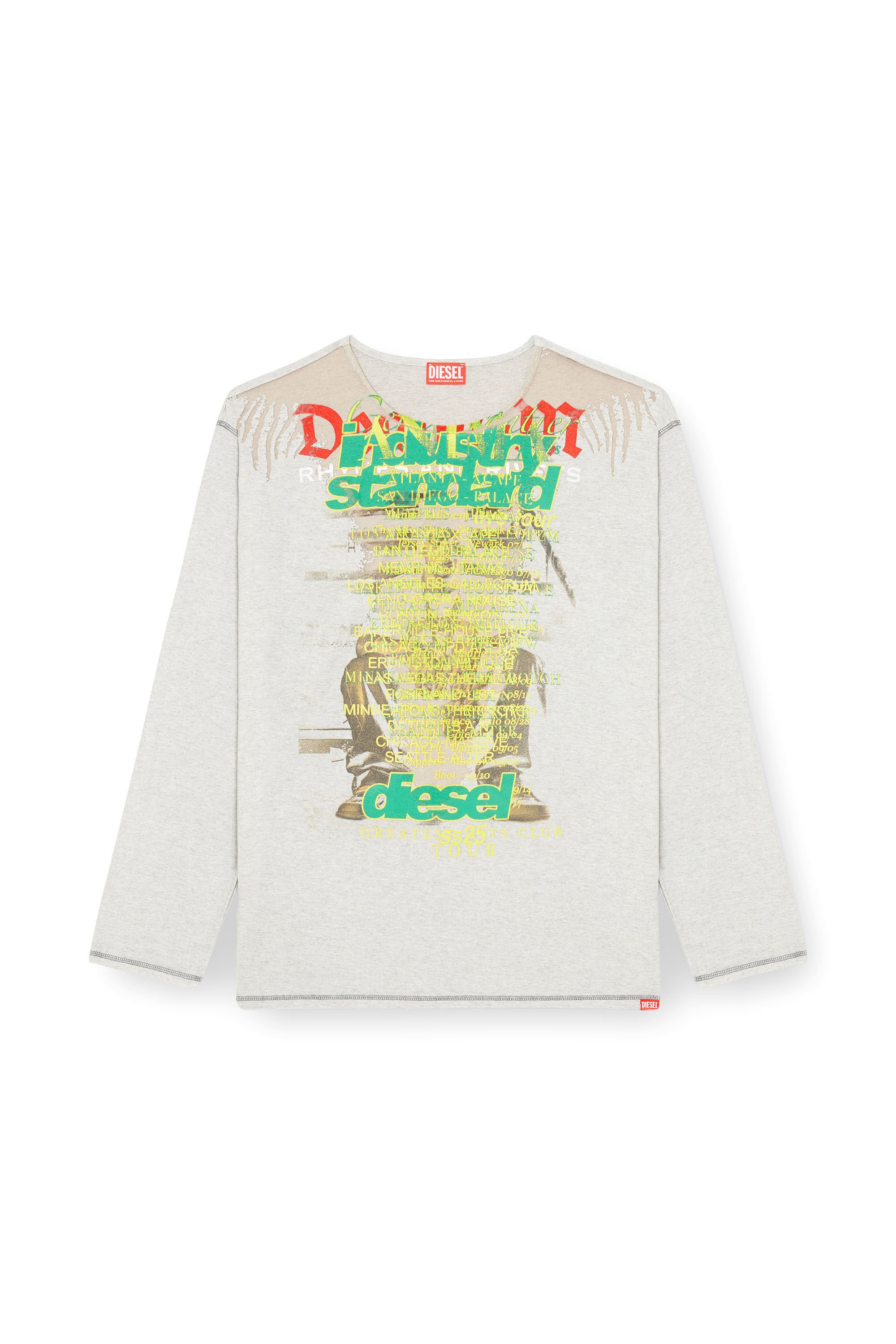 Diesel - T-JERRY-B, Unisex's Long-sleeve T-shirt with lyrics print in Grey - 2