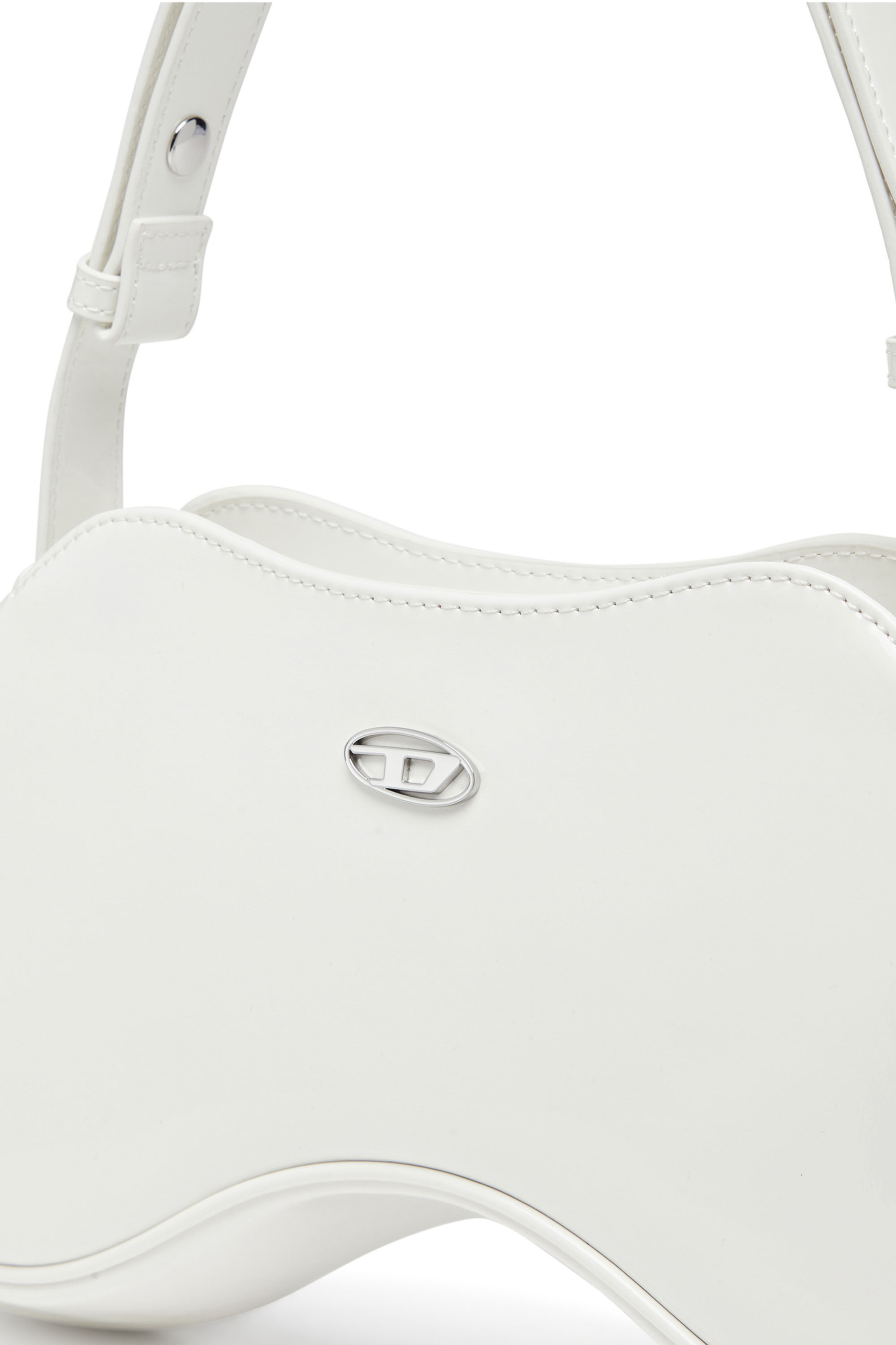 Diesel - PLAY SHOULDER, Woman's Play-Glossy shoulder bag in White - 2