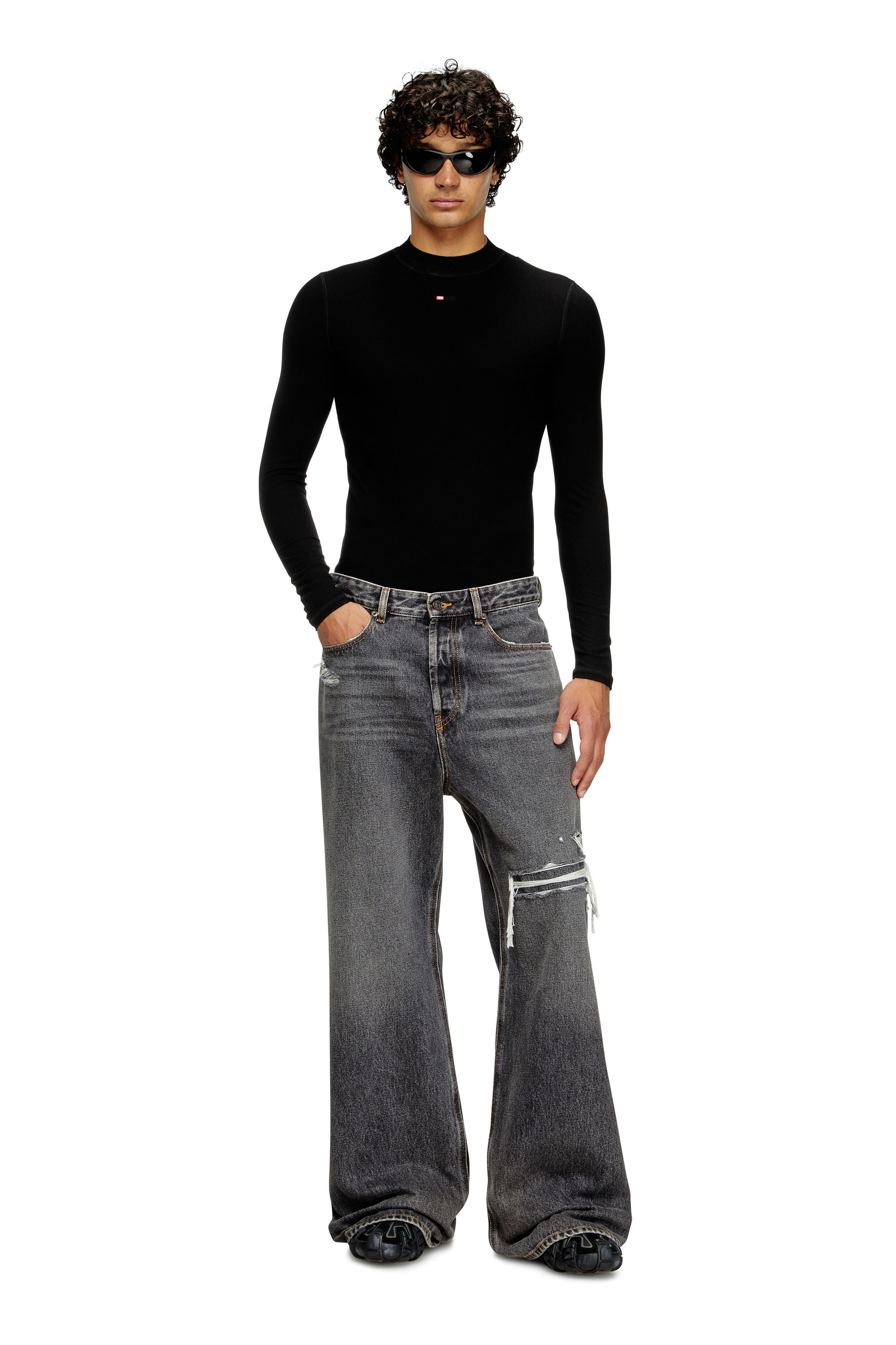 Diesel - Man's Relaxed Jeans D-Rise 007F6, Black/Dark grey - 1