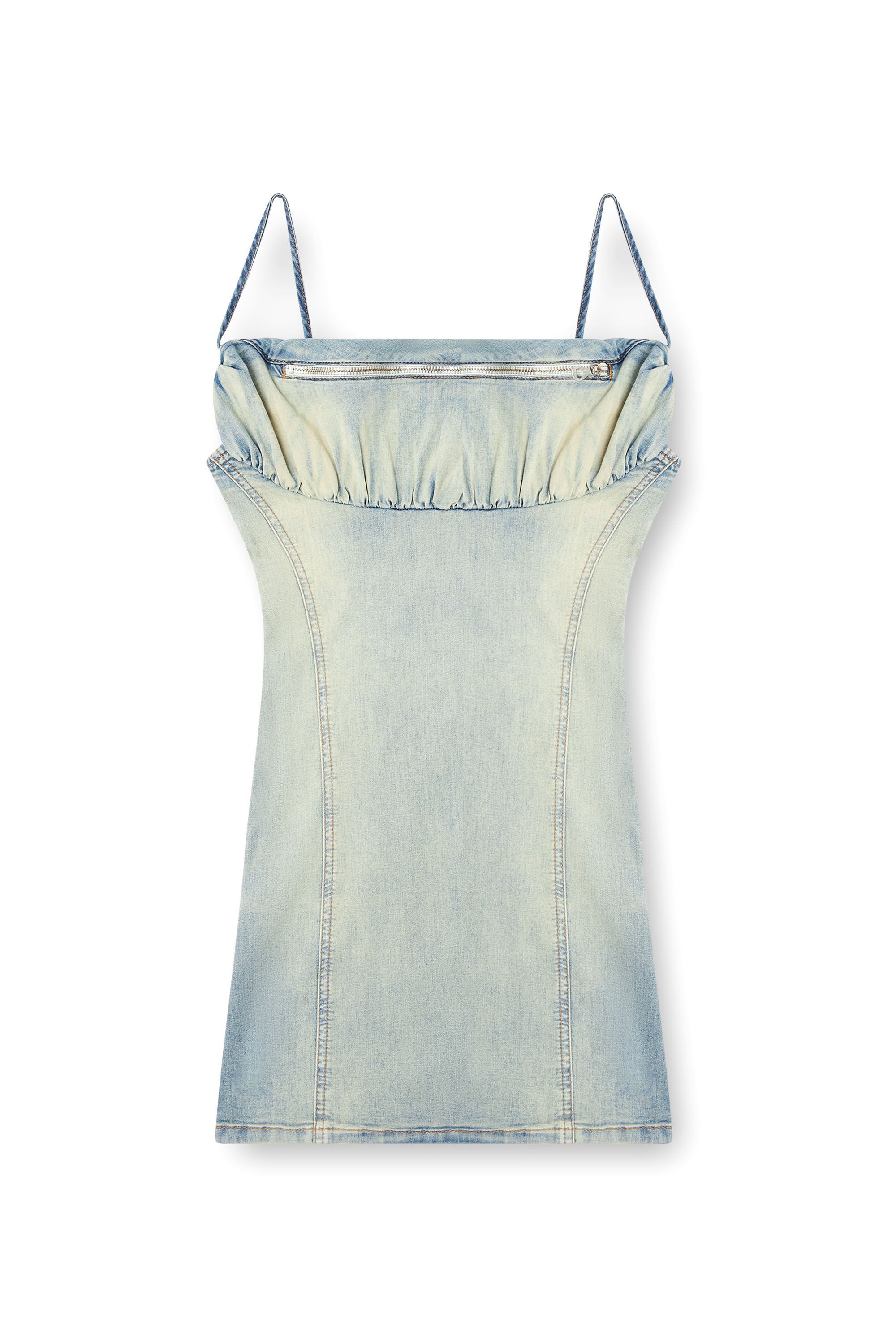Diesel - DE-ELLIT-S, Woman's Denim dress with belt bag detailing in Light Blue - 2