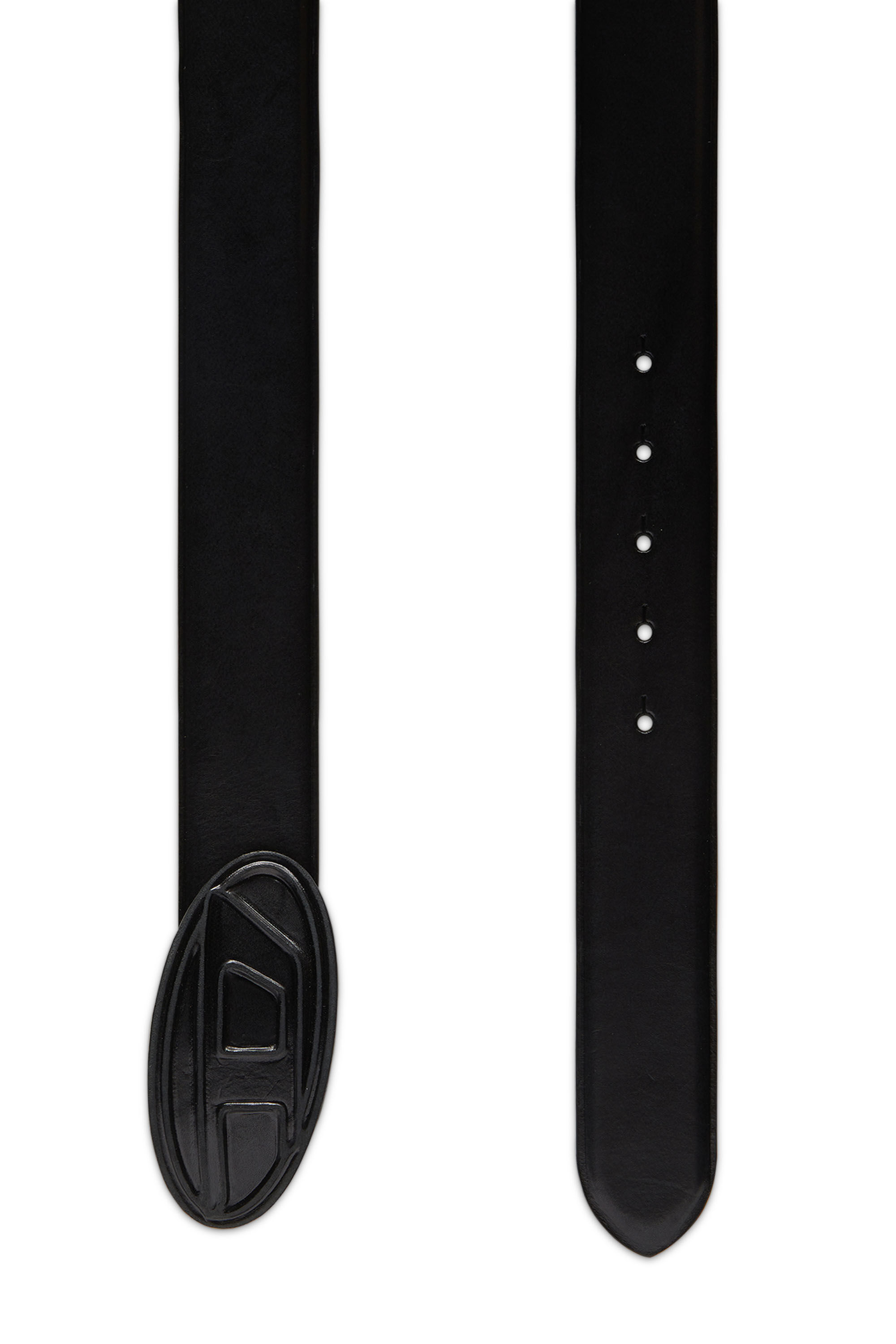 Diesel - B-1DR SCRATCH, Man's 4cm Leather belt with leather-covered buckle in Black - 2