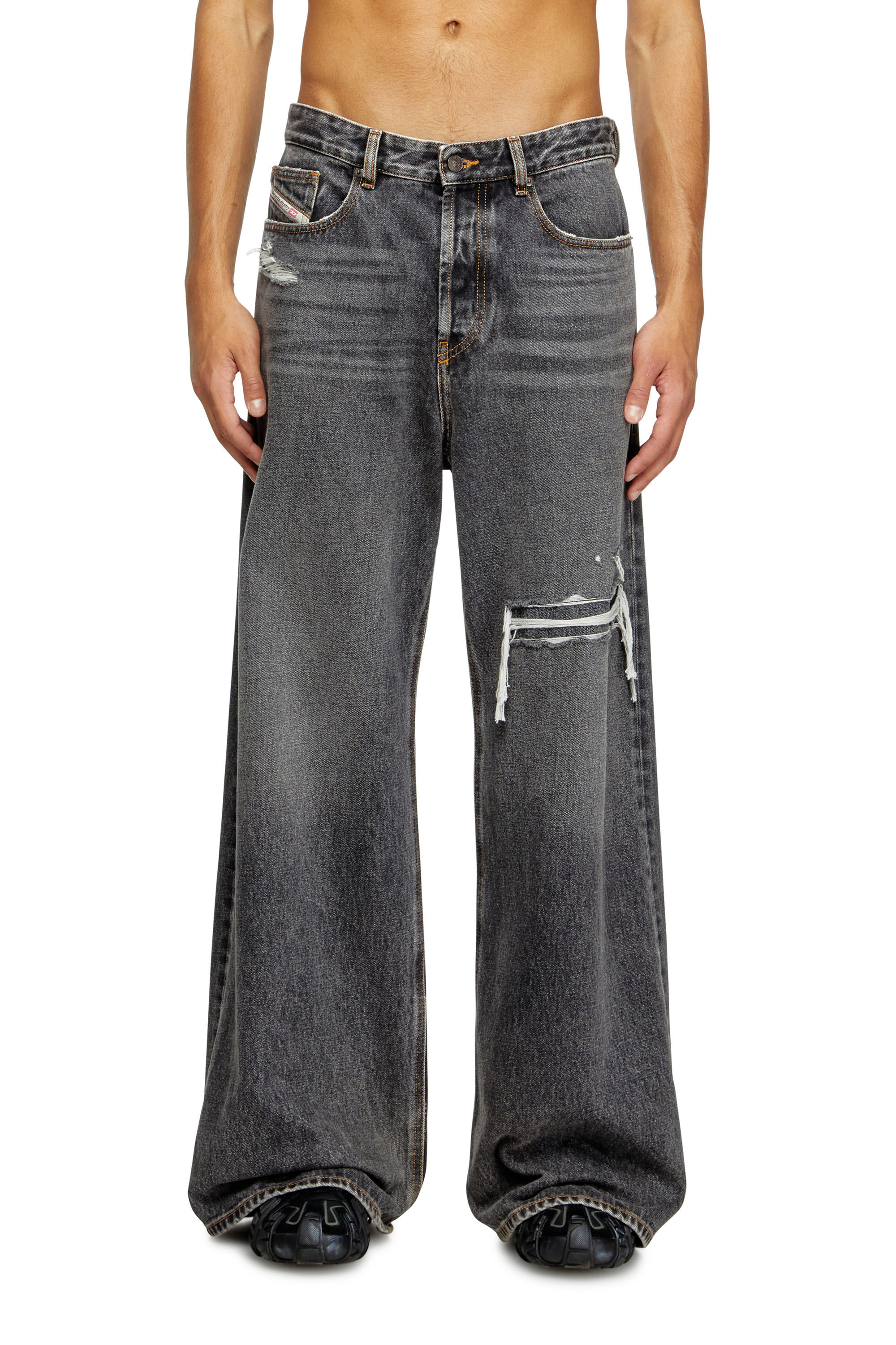 Diesel - Man's Relaxed Jeans D-Rise 007F6, Black/Dark grey - 3