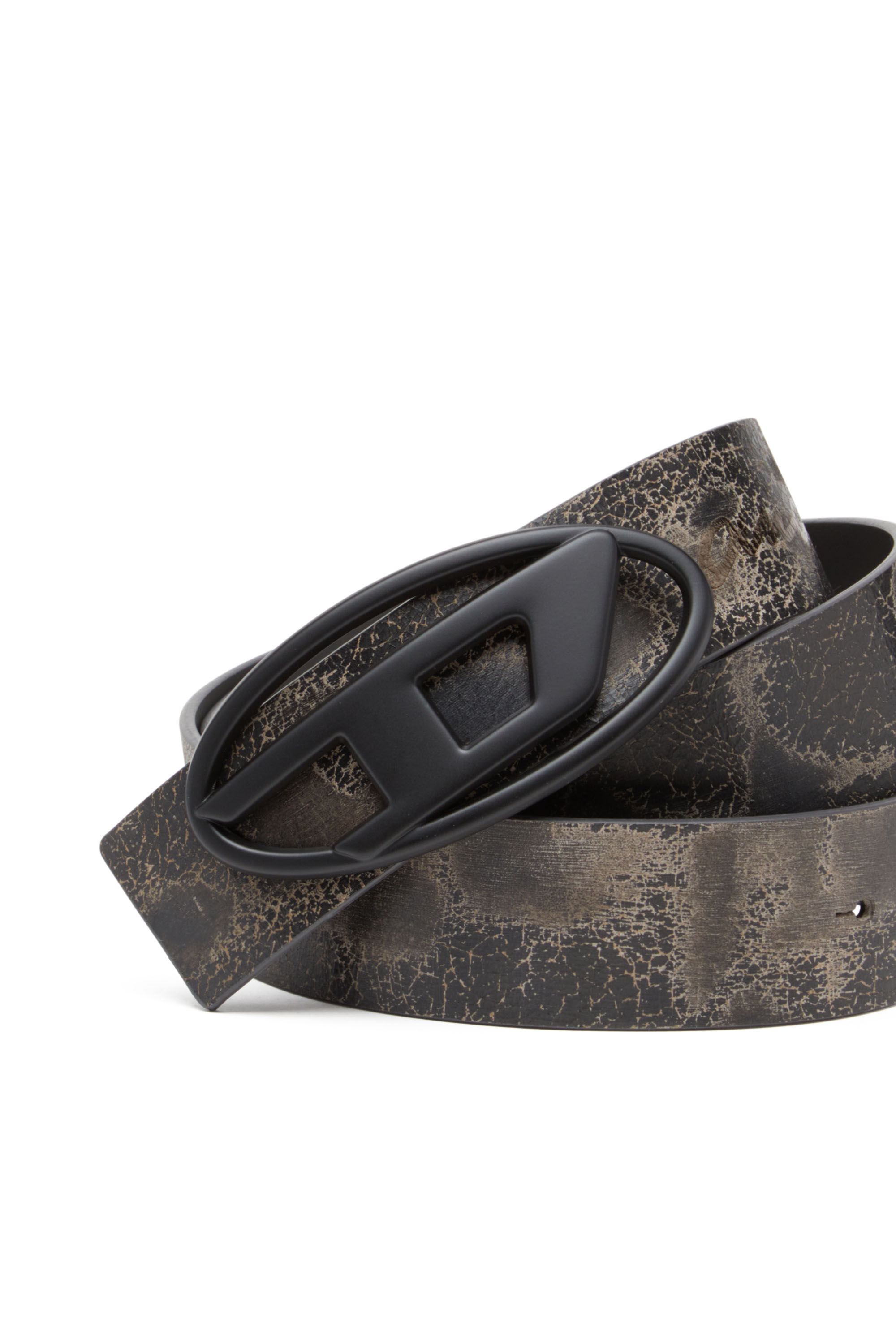 Diesel - B-1DR REV DD, Unisex's 4cm Reversible treated leather belt in Brown/Black - 3