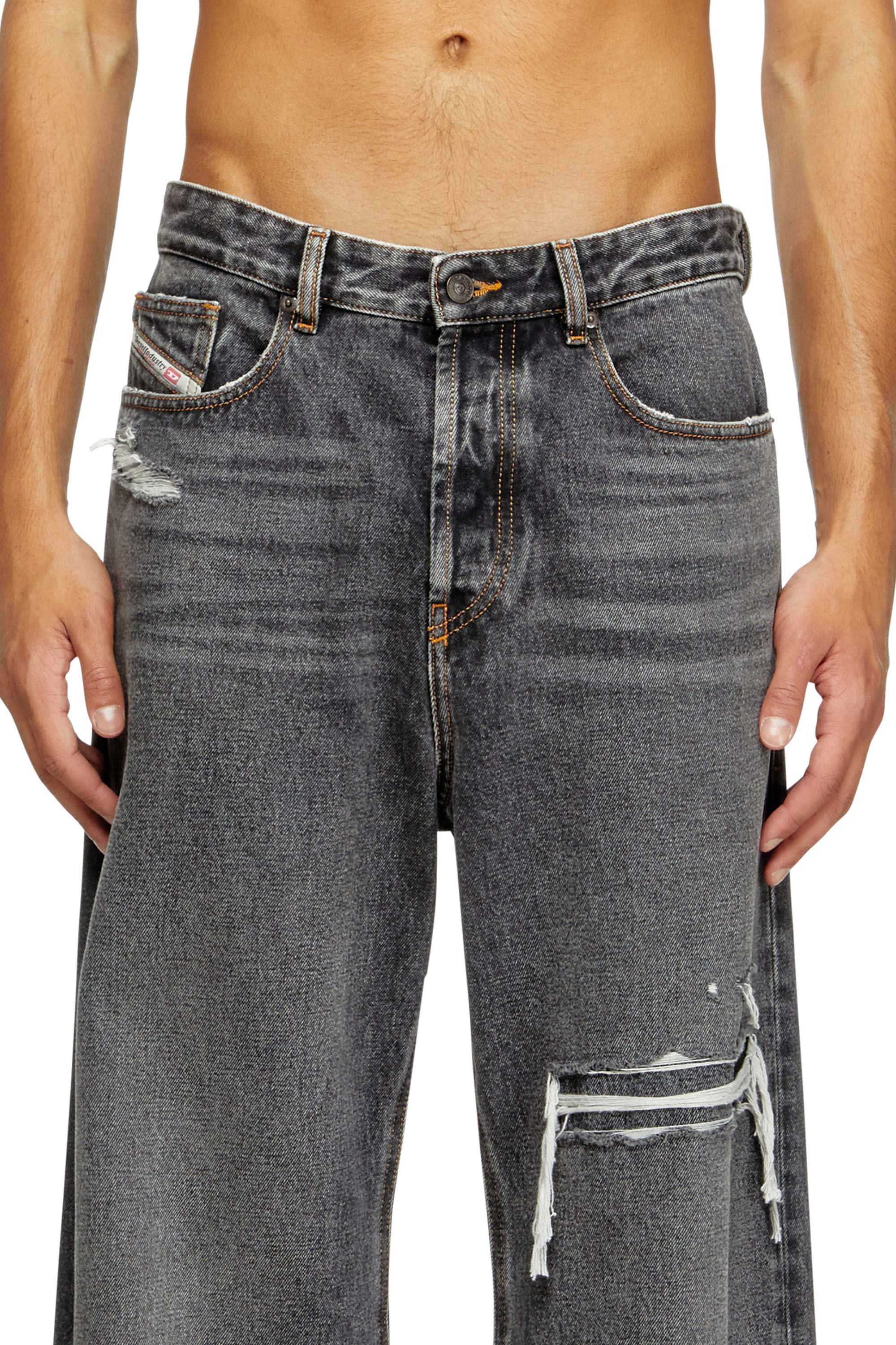 Diesel - Man's Relaxed Jeans D-Rise 007F6, Black/Dark grey - 5