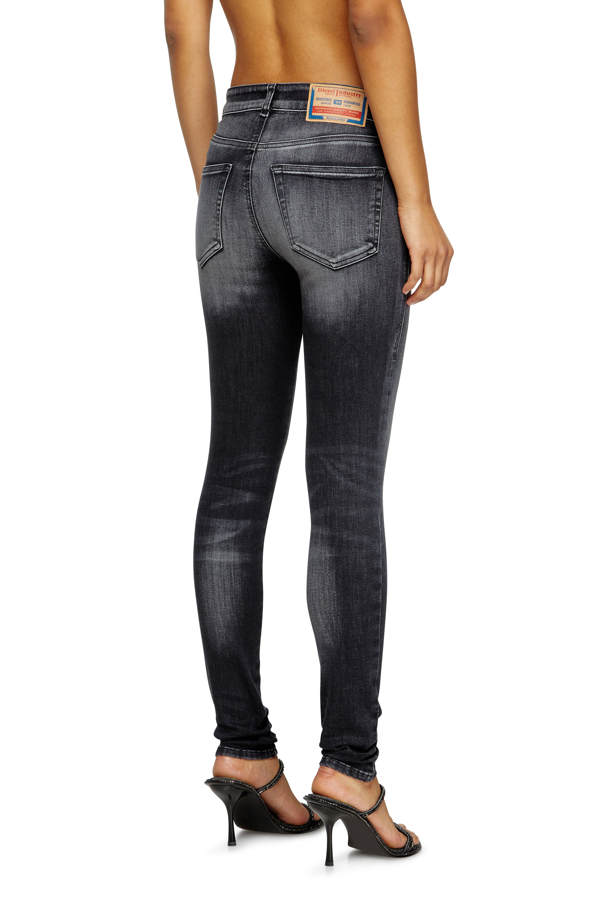 Diesel - Woman's Skinny Jeans 2017 Slandy 09K97, Black/Dark grey - 4