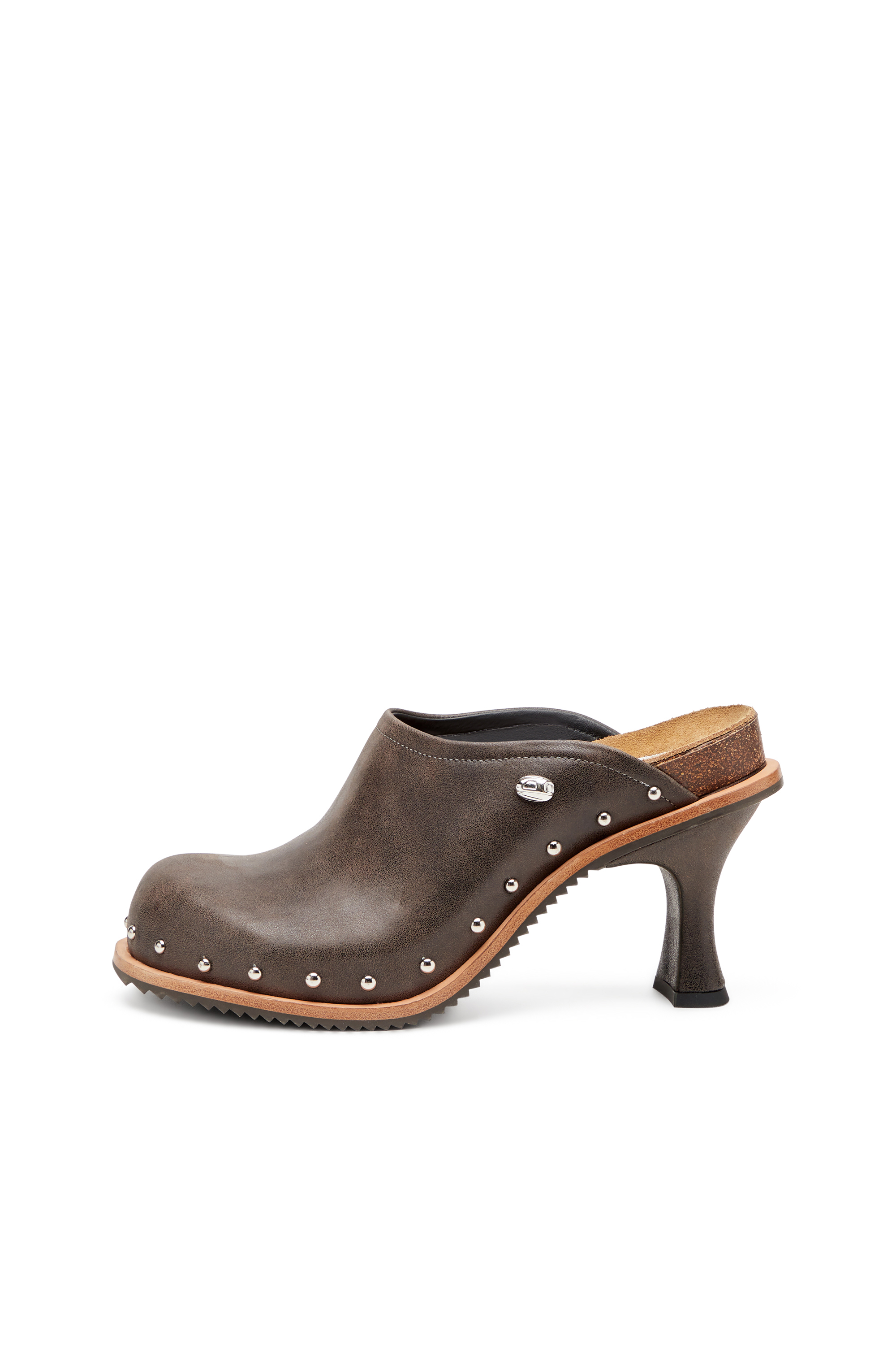 Diesel - D-WOODSTOCK ML CLOG W, Woman's D-Woodstock-Studded leather mules in Dark Brown - 2