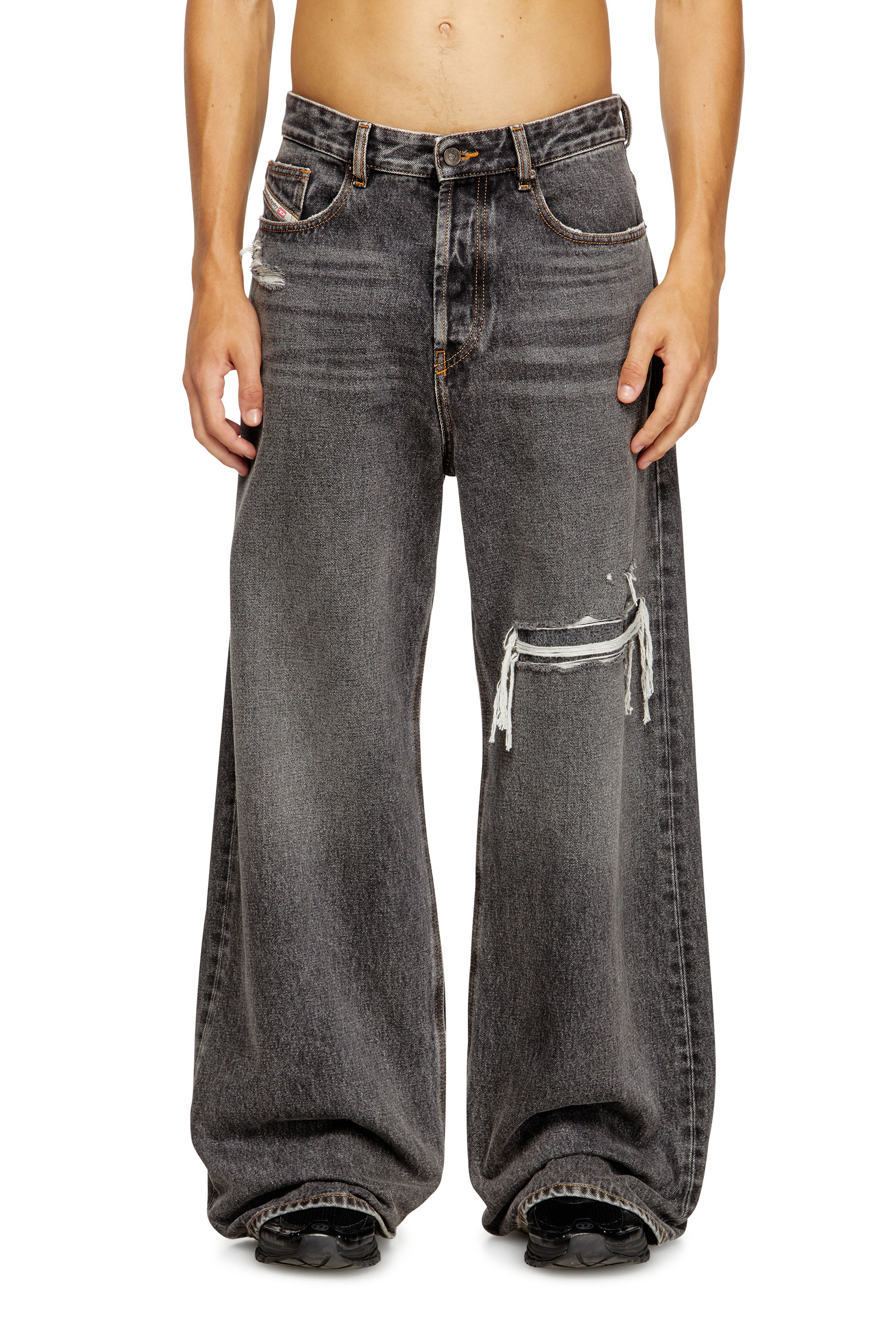Diesel - Man's Relaxed Jeans D-Rise 007F6, Black/Dark grey - 2