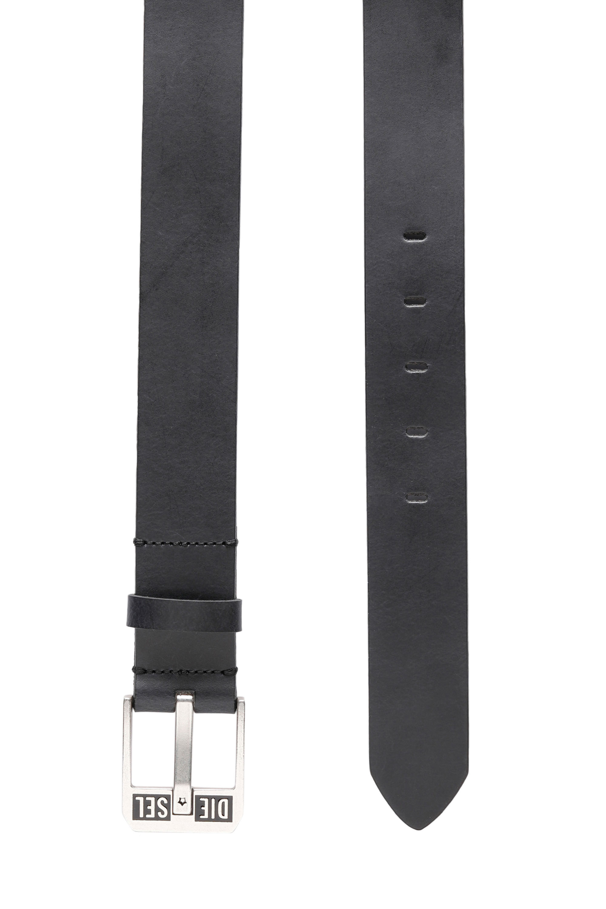 Diesel - BLUESTAR II, Man's 3.9cm leather belt with star logo buckle in Dark Blue - 3