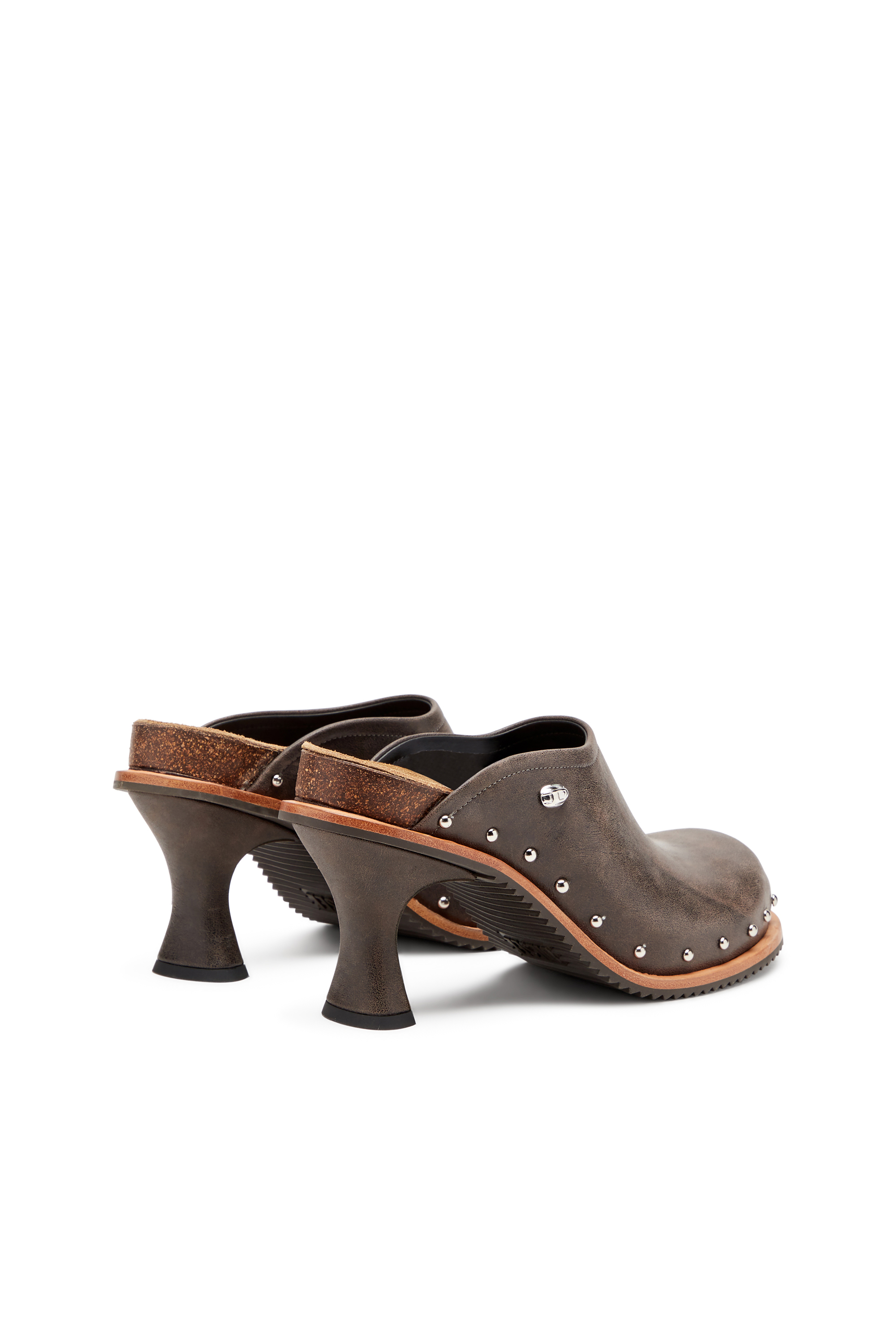 Diesel - D-WOODSTOCK ML CLOG W, Woman's D-Woodstock-Studded leather mules in Dark Brown - 4