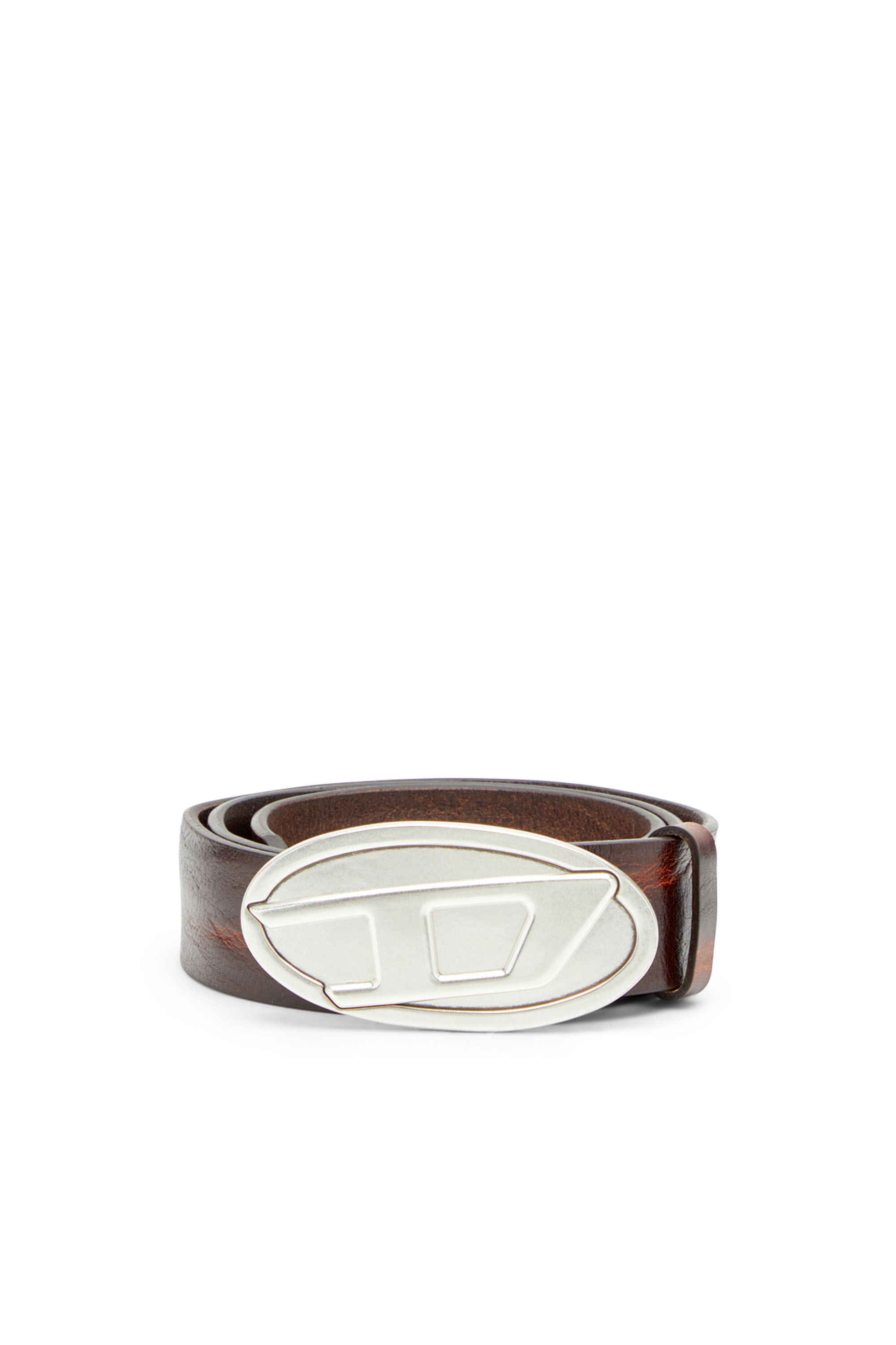 Diesel - B-1DR 2.0, Man's 4cm belt in waxed leather in Brown - 1