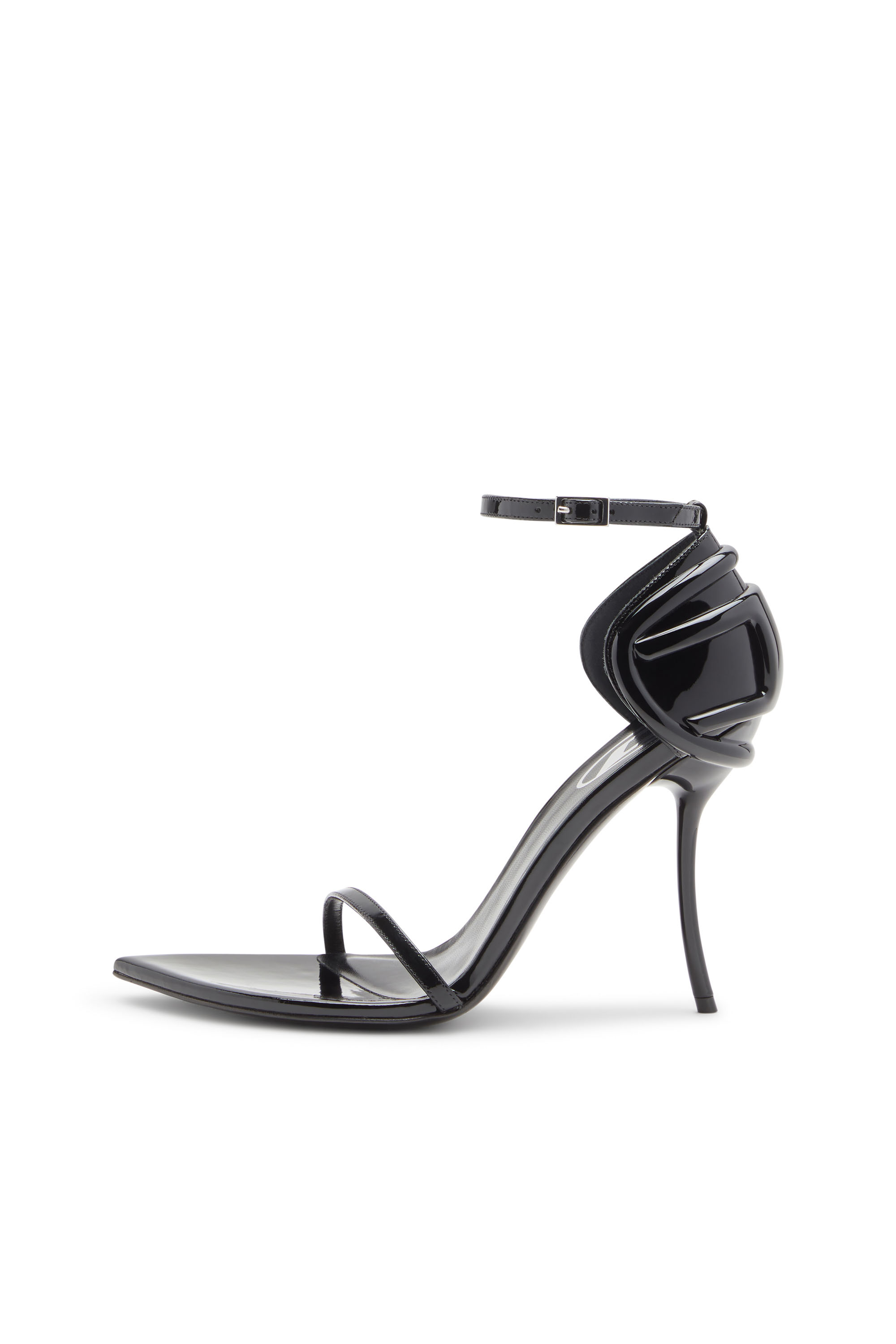 Diesel - D-TEN&HALF SANDAL, Woman's D-Ten&Half-Stiletto sandals in patent leather and satin in Black - 2