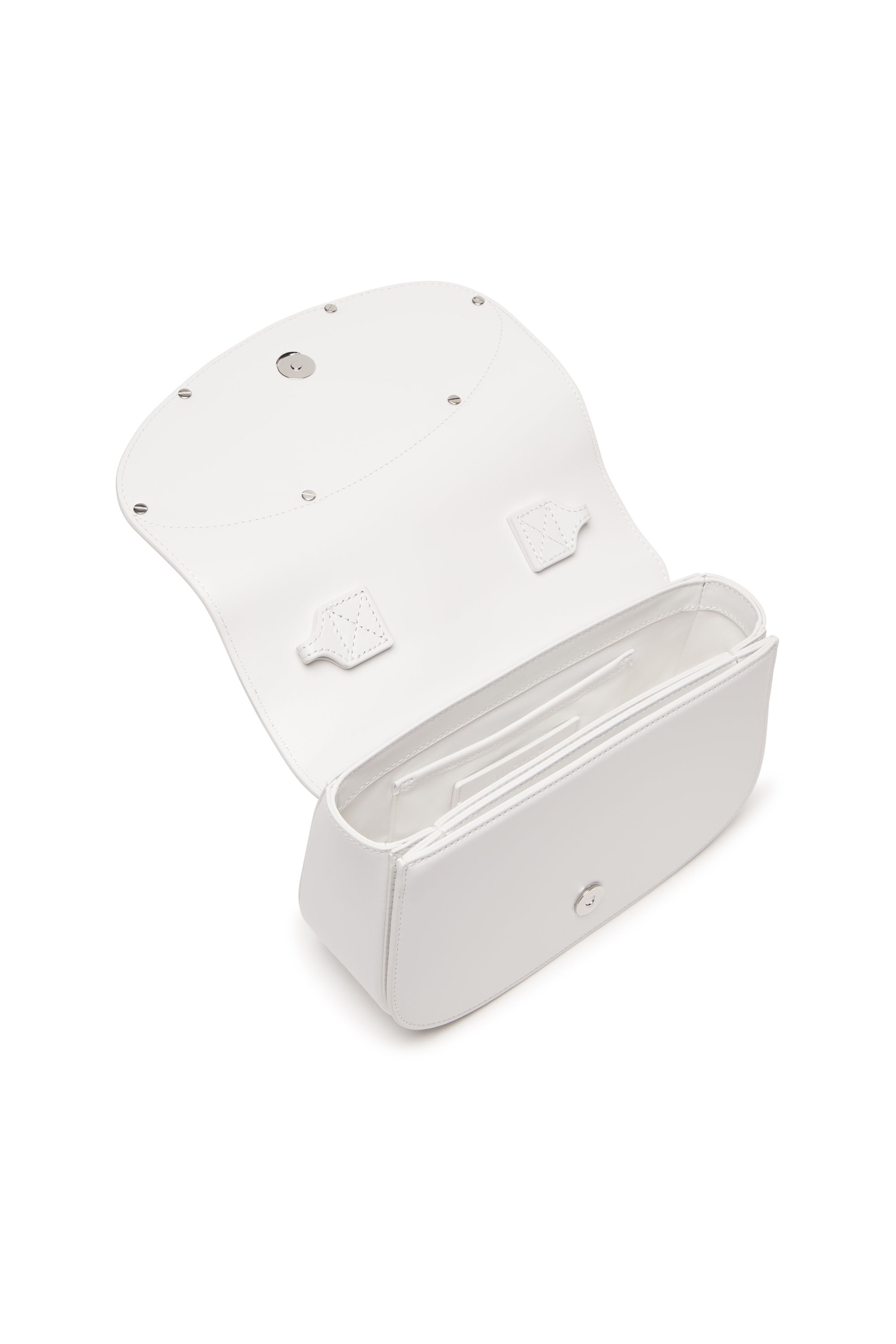 Diesel - 1DR M, Woman's 1DR M-Iconic medium shoulder bag in leather in White - 4