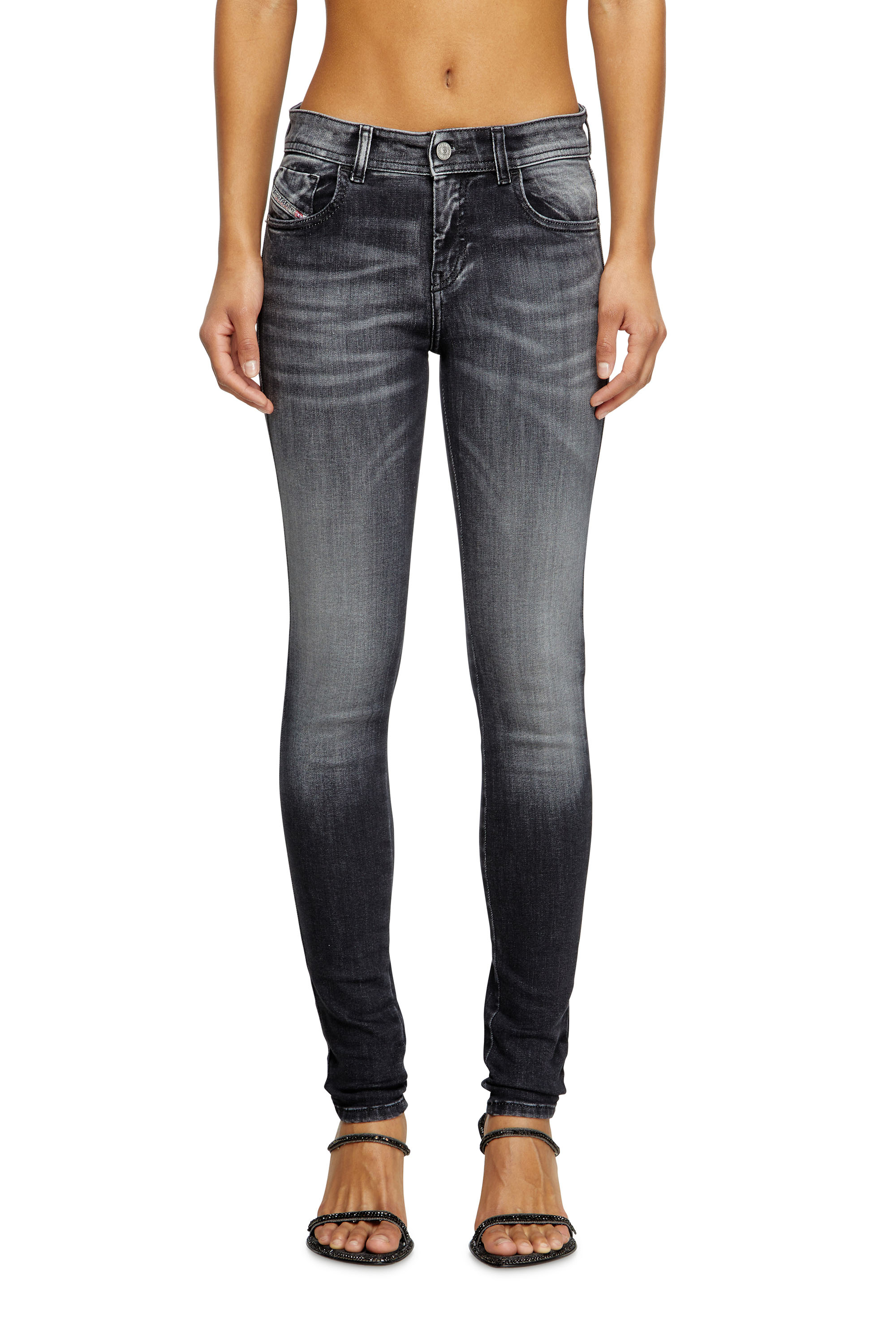 Diesel - Woman's Skinny Jeans 2017 Slandy 09K97, Black/Dark grey - 1
